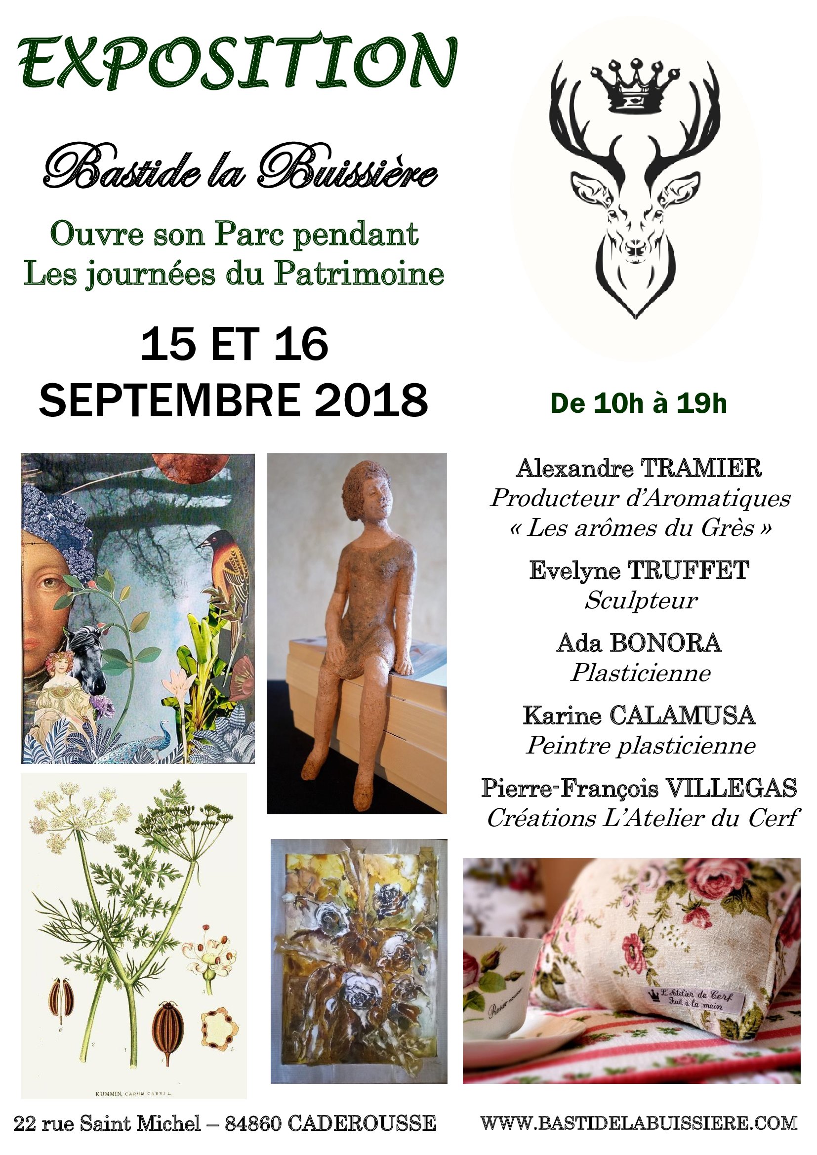 Journées du Patrimoine 15 et 16 septembre 2018 Bastide la Buissière