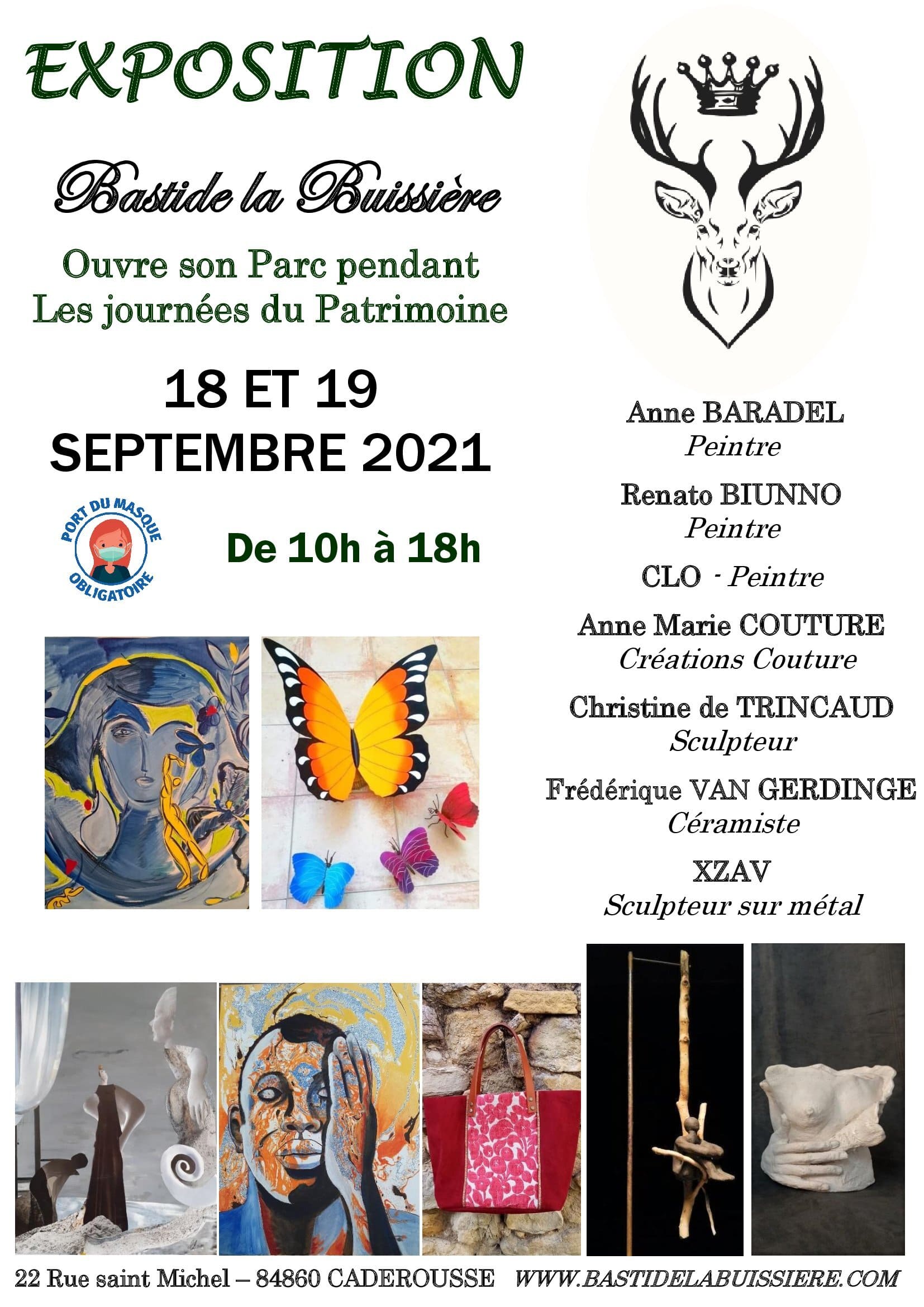 Journées du Patrimoine 18 et 19 septembre 2021 Bastide la Buissière